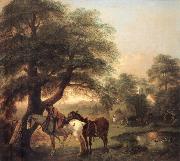 Thomas Gainsborough Landscap with Peasant and Horses oil painting